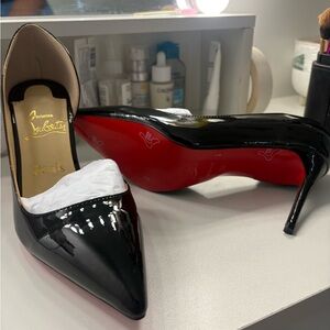 Christian Louboutin Red Bottom Glossy Black Heels with Signature Red Soles